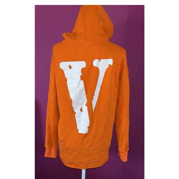 MENS V Lone Orange Hoodie - Picture 4 of 8